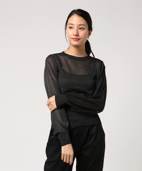 WEGO（ウィゴー）の「WEGO/シースルーニット（ニット/セーター・レディース・オフホワイト/ライトピンク/ブラック・FREE）」の8枚目の写真