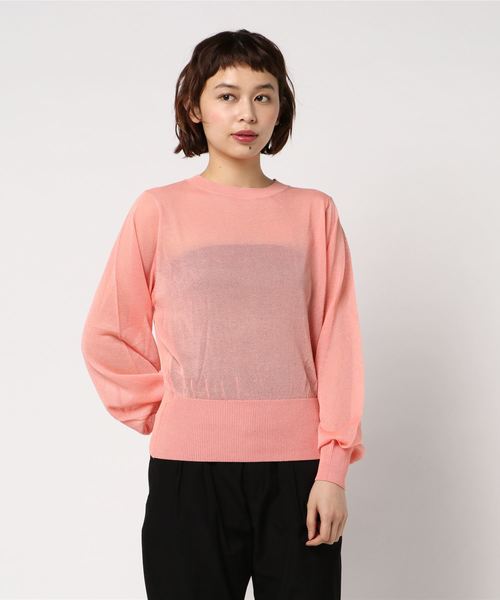 WEGO（ウィゴー）の「WEGO/シースルーニット（ニット/セーター・レディース・オフホワイト/ライトピンク/ブラック・FREE）」の7枚目の写真