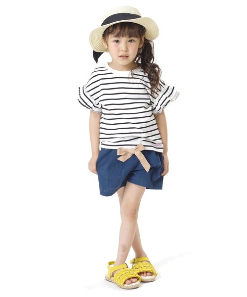 apres les cours（アプレレクール）の「袖フリルＴシャツ（Tシャツ/カットソー・キッズ・オフホワイト/ピンク/グレー/カーキ/その他/イエロー・100/120/90/110/130/140/80）」の7枚目の写真