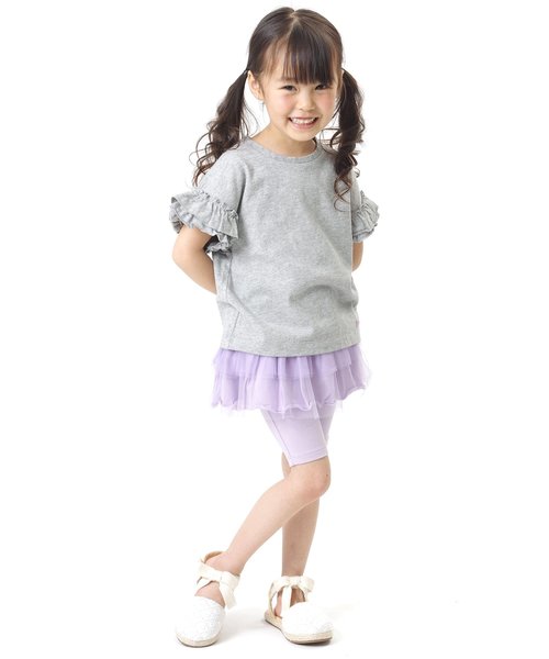 apres les cours（アプレレクール）の「袖フリルＴシャツ（Tシャツ/カットソー・キッズ・オフホワイト/ピンク/グレー/カーキ/その他/イエロー・100/120/90/110/130/140/80）」の9枚目の写真
