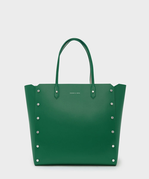 CHARLES & KEITH(チャールズ & キース)の「リバーシブルオーバーサイズトート / REVERSIBLE OVERSIZED TOTE(トートバッグ・レディース・ブラック/グリーン・XL)」の2枚目の写真