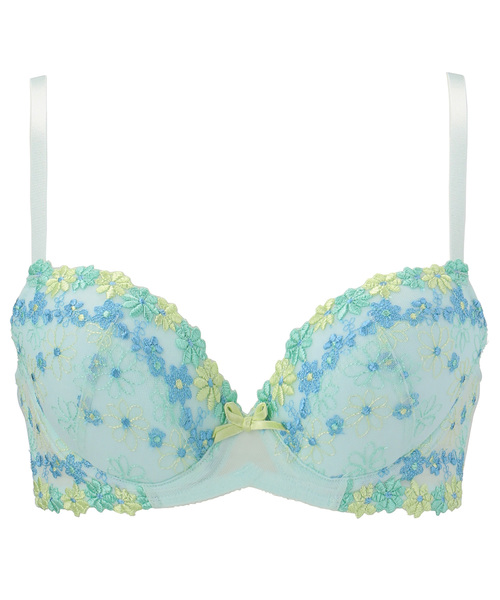 AMOSTYLE BY Triumph(アモスタイルバイトリンプ)の「ポップフラワー ブラ&ショーツセット【B,C,Dカップ】AMSTWHU+Mini 39-55(ブラ&ショーツ・レディース・ホワイト/オレンジ/ブルー・B65/B70/C70/D70/B75/C65/C75/D65/D75)」の2枚目の写真