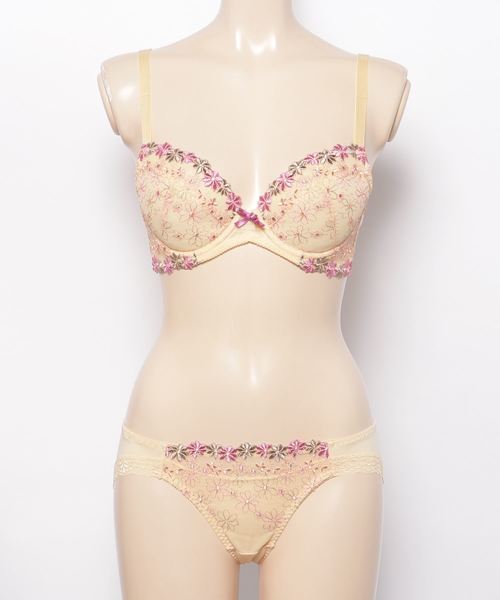 AMOSTYLE BY Triumph(アモスタイルバイトリンプ)の「ポップフラワー ブラ&ショーツセット【B,C,Dカップ】AMSTWHU+Mini 39-55(ブラ&ショーツ・レディース・ホワイト/オレンジ/ブルー・B65/B70/C70/D70/B75/C65/C75/D65/D75)」の8枚目の写真