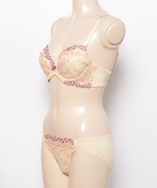 AMOSTYLE BY Triumph(アモスタイルバイトリンプ)の「ポップフラワー ブラ&ショーツセット【B,C,Dカップ】AMSTWHU+Mini 39-55(ブラ&ショーツ・レディース・ホワイト/オレンジ/ブルー・B65/B70/C70/D70/B75/C65/C75/D65/D75)」の4枚目の写真