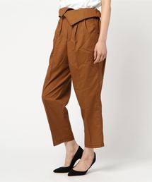 綿ツイルハイウエストデザイン2WAYステッチパンツ