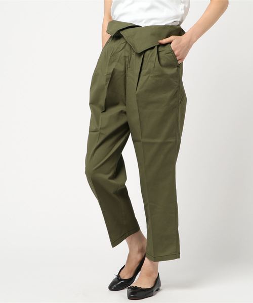 STYLEBLOCK(スタイルブロック)の「綿ツイルハイウエストデザイン2WAYステッチパンツ(その他パンツ・レディース・ブラック/ベージュ/カーキ/キャメル・M)」の3枚目の写真
