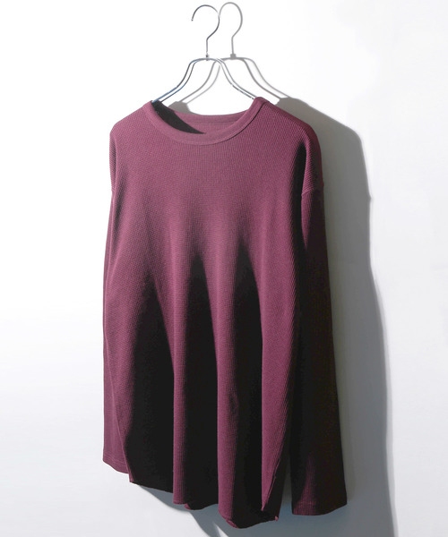 WEGO（ウィゴー）の「WEGO/ワッフルラウンドカットソー（Tシャツ/カットソー・メンズ・カーキ/ホワイト/ワイン/ホワイト系その他5/ブラック・LARGE/SMALL/MEDIUM）」の5枚目の写真