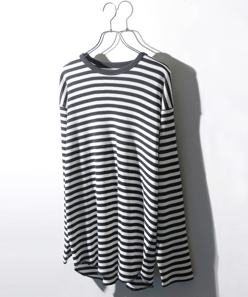 WEGO（ウィゴー）の「WEGO/ワッフルラウンドカットソー（Tシャツ/カットソー・メンズ・カーキ/ホワイト/ワイン/ホワイト系その他5/ブラック・LARGE/SMALL/MEDIUM）」の3枚目の写真