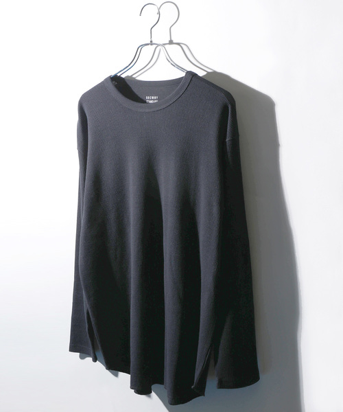 WEGO（ウィゴー）の「WEGO/ワッフルラウンドカットソー（Tシャツ/カットソー・メンズ・カーキ/ホワイト/ワイン/ホワイト系その他5/ブラック・LARGE/SMALL/MEDIUM）」の4枚目の写真