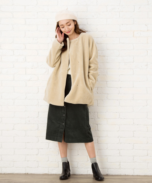 florist(フローリスト)の「コーデュロイベレー(ハンチング/ベレー帽・レディース・ブラック/ホワイト/ライトグレー/ベージュ・FREE)」の10枚目の写真