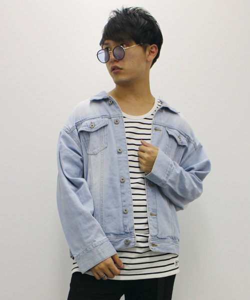 ADPOSION（アドポーション）の「BIGシルエット デニムジャケット / Gジャン（デニムジャケット・メンズ・ブラック/ブルー/サックスブルー/ブルー系その他・MEDIUM/LARGE）」の3枚目の写真