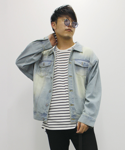 ADPOSION（アドポーション）の「BIGシルエット デニムジャケット / Gジャン（デニムジャケット・メンズ・ブラック/ブルー/サックスブルー/ブルー系その他・MEDIUM/LARGE）」の4枚目の写真