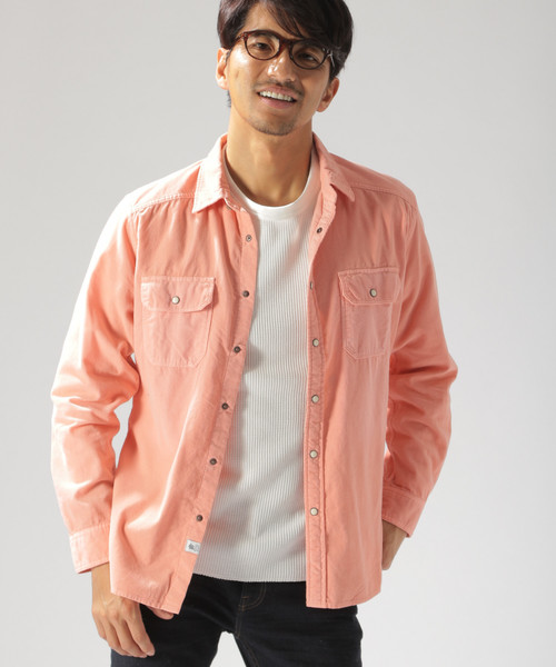 BAYFLOW（ベイフロー）の「コットンリュウカコーデュロイシャツ（シャツ/ブラウス・メンズ・オフホワイト/サックスブルー/ピンク/ベージュ・LARGE/SMALL/MEDIUM）」の4枚目の写真