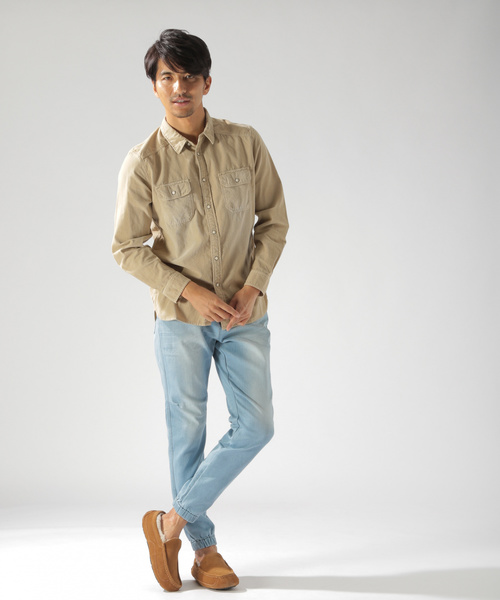 BAYFLOW（ベイフロー）の「コットンリュウカコーデュロイシャツ（シャツ/ブラウス・メンズ・オフホワイト/サックスブルー/ピンク/ベージュ・LARGE/SMALL/MEDIUM）」の6枚目の写真