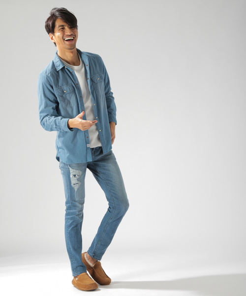 BAYFLOW（ベイフロー）の「コットンリュウカコーデュロイシャツ（シャツ/ブラウス・メンズ・オフホワイト/サックスブルー/ピンク/ベージュ・LARGE/SMALL/MEDIUM）」の7枚目の写真