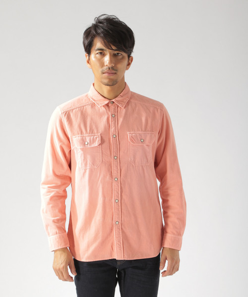 BAYFLOW（ベイフロー）の「コットンリュウカコーデュロイシャツ（シャツ/ブラウス・メンズ・オフホワイト/サックスブルー/ピンク/ベージュ・LARGE/SMALL/MEDIUM）」の9枚目の写真