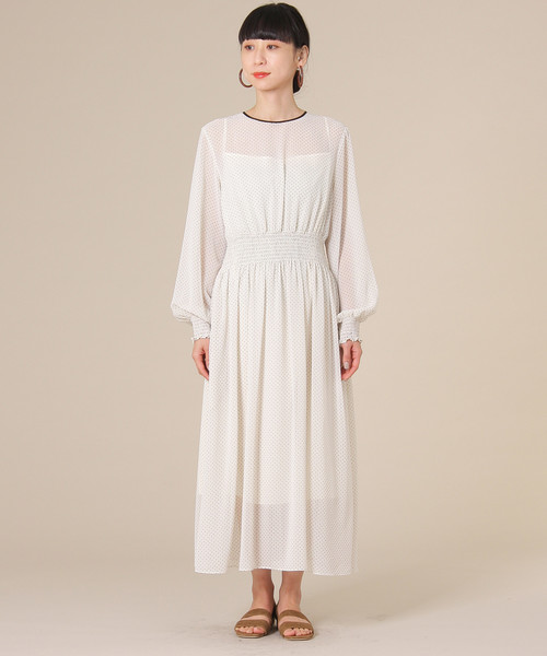 Tiara（ティアラ）の「シフォンドットパイピングワンピース（ワンピース・レディース・ブラック/アイボリー・S/M）」の11枚目の写真