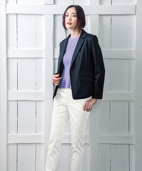 A/C DESIGN BY ALPHA CUBIC（エーシーデザインバイアルファキュービック）の「【セットアップ】テーラージャケット（テーラードジャケット・レディース・ブルー/ライトグレー/オフホワイト・9号/13号/11号）」の10枚目の写真