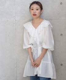 w closet | Aラインフリルミニワンピース(ワンピース)