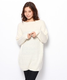 ブークレーバックジップチュニックニット