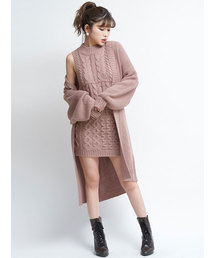 D@ ダーリッチ Darich ワンピース ノースリーブ ニット セーター Darich（ダーリッチ）の「ケーブルノースリーブニットOP