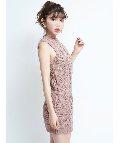 D@ ダーリッチ Darich ワンピース ノースリーブ ニット セーター Darich（ダーリッチ）の「ケーブルノースリーブニットOP