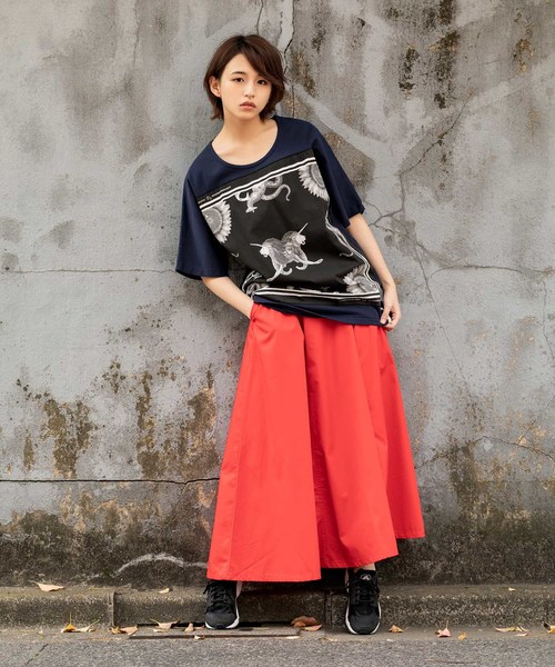 Dickies(ディッキーズ)の「Dickies/ ディッキーズ TCツイルフレアロングスカート(スカート・レディース・ベージュ/ネイビー/レッド・S/M/L)」の4枚目の写真