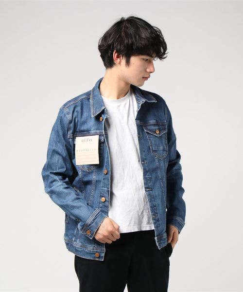 Guess(ゲス)の「WILLIAM DENIM JACKET(デニムジャケット)」|インディゴブルー
