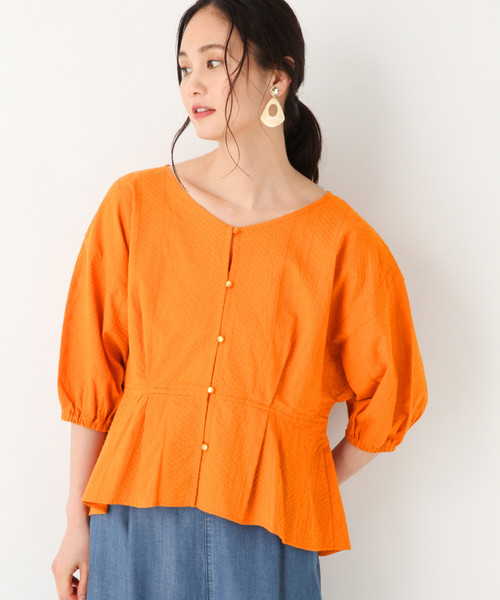 GLOBAL WORK(グローバルワーク)の「2WAYレースブラウス/833200(シャツ/ブラウス・レディース・オレンジ/ホワイト/ブラック/ベージュ・MEDIUM/LARGE)」の4枚目の写真