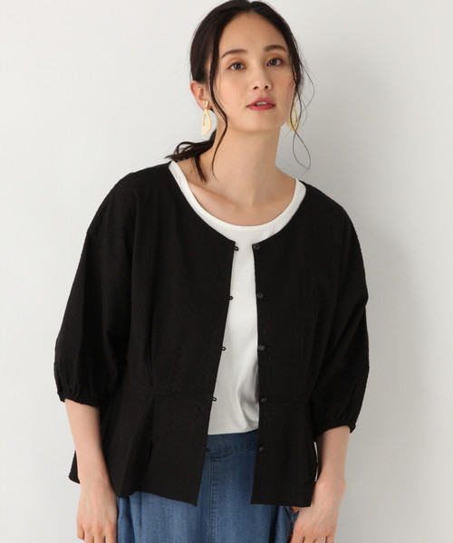 GLOBAL WORK(グローバルワーク)の「2WAYレースブラウス/833200(シャツ/ブラウス・レディース・オレンジ/ホワイト/ブラック/ベージュ・MEDIUM/LARGE)」の2枚目の写真