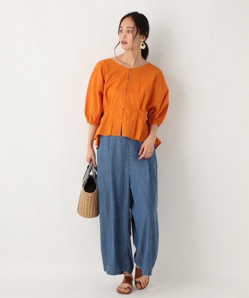 GLOBAL WORK(グローバルワーク)の「2WAYレースブラウス/833200(シャツ/ブラウス・レディース・オレンジ/ホワイト/ブラック/ベージュ・MEDIUM/LARGE)」の7枚目の写真