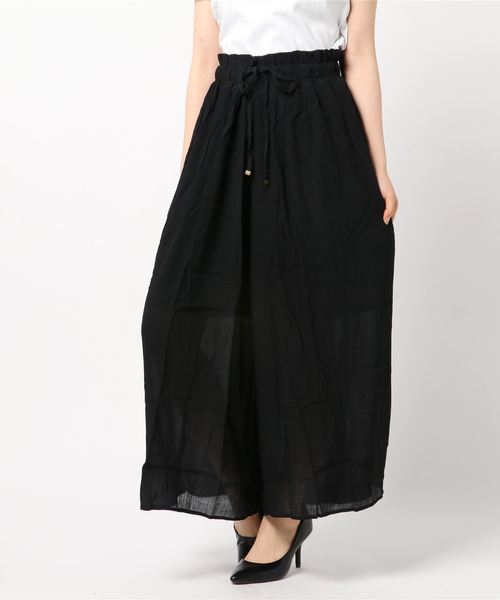 axes femme(アクシーズファム)の「ウエストリボンワイドパンツ(その他パンツ・レディース・ブラック/イエロー/ブルー/ピンク系その他・MEDIUM)」の10枚目の写真