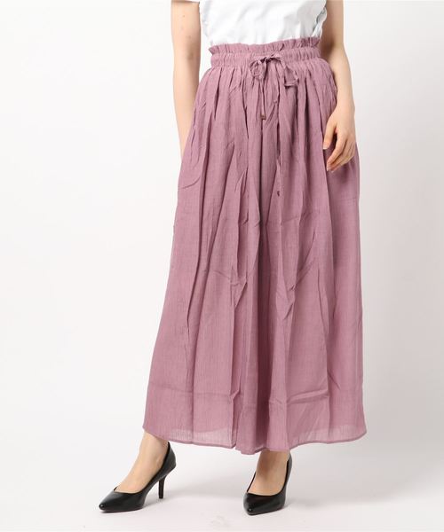 axes femme(アクシーズファム)の「ウエストリボンワイドパンツ(その他パンツ・レディース・ブラック/イエロー/ブルー/ピンク系その他・MEDIUM)」の7枚目の写真