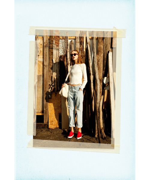 Kastane（カスタネ）の「【Kastane】かぎ針リブニット（ニット/セーター・レディース・ネイビー/カーキ/オフホワイト・FREE）」の12枚目の写真