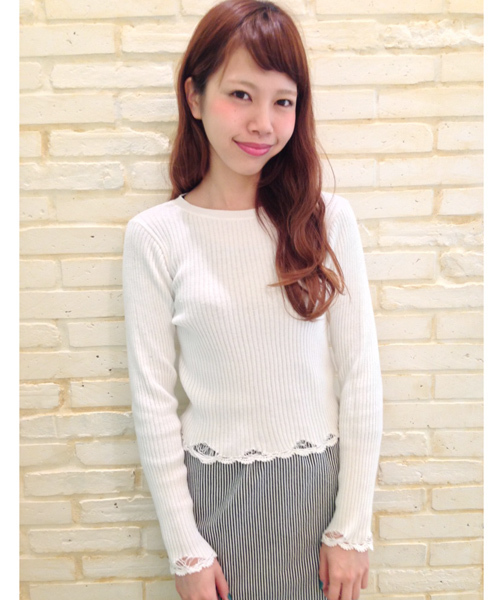 Kastane（カスタネ）の「【Kastane】かぎ針リブニット（ニット/セーター・レディース・ネイビー/カーキ/オフホワイト・FREE）」の15枚目の写真