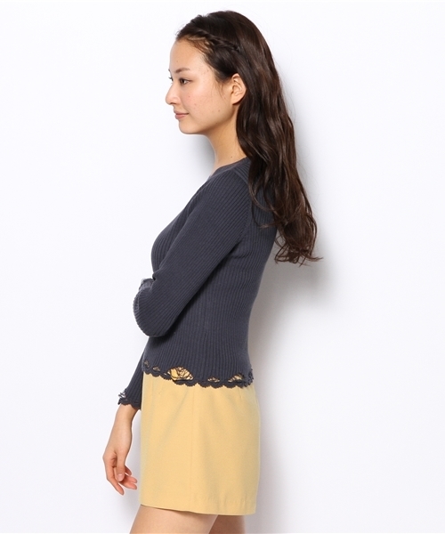 Kastane（カスタネ）の「【Kastane】かぎ針リブニット（ニット/セーター・レディース・ネイビー/カーキ/オフホワイト・FREE）」の10枚目の写真