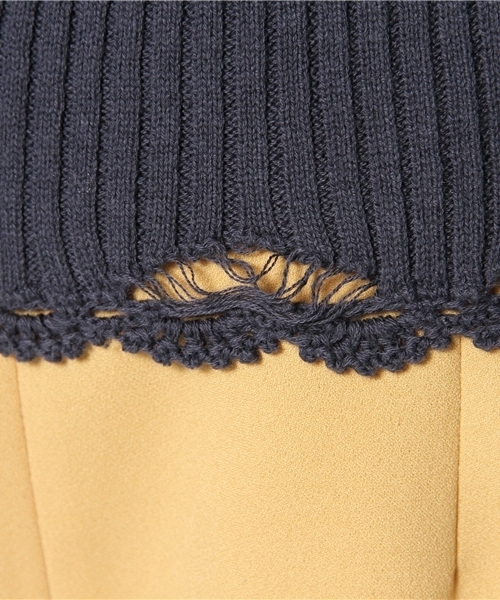 Kastane（カスタネ）の「【Kastane】かぎ針リブニット（ニット/セーター・レディース・ネイビー/カーキ/オフホワイト・FREE）」の6枚目の写真