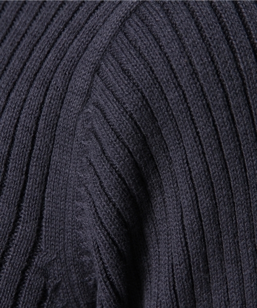 Kastane（カスタネ）の「【Kastane】かぎ針リブニット（ニット/セーター・レディース・ネイビー/カーキ/オフホワイト・FREE）」の5枚目の写真