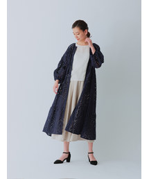 カットワークレース ロング丈ワンピース