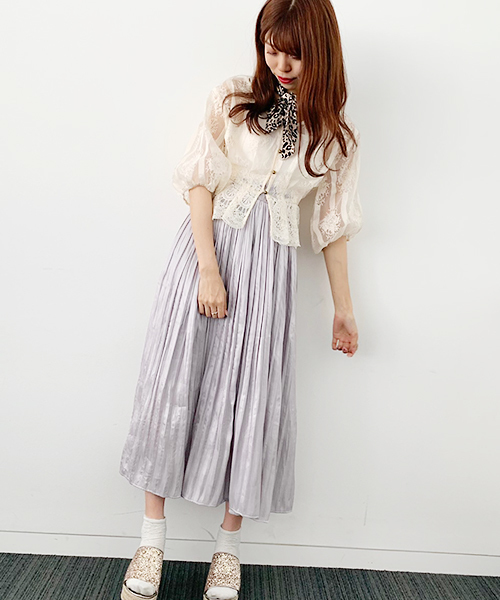 apres jour(アプレジュール)の「スカーフ付きオーガンジーレースブラウス【ZOZOTOWN限定アイテム】(シャツ/ブラウス・レディース・ブラック/チャコールグレー/その他/アイボリー・フリー)」の8枚目の写真