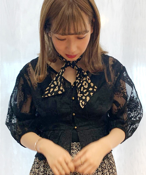 apres jour(アプレジュール)の「スカーフ付きオーガンジーレースブラウス【ZOZOTOWN限定アイテム】(シャツ/ブラウス・レディース・ブラック/チャコールグレー/その他/アイボリー・フリー)」の15枚目の写真