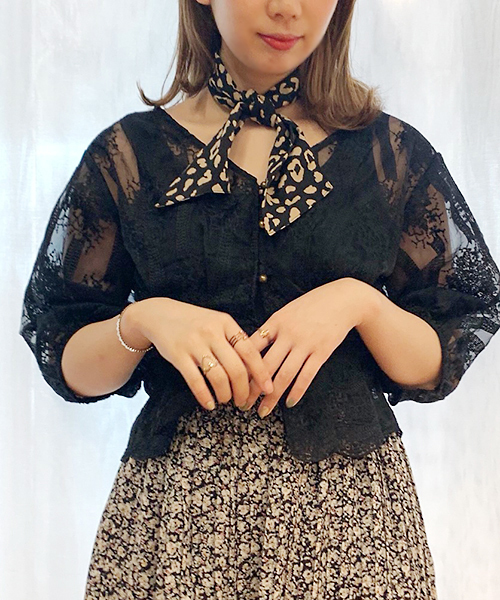 apres jour(アプレジュール)の「スカーフ付きオーガンジーレースブラウス【ZOZOTOWN限定アイテム】(シャツ/ブラウス・レディース・ブラック/チャコールグレー/その他/アイボリー・フリー)」の16枚目の写真