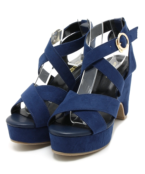 one after another NICE CLAUP(ワンアフターアナザーナイスクラップ)の「【ナイスクラップ】厚底クロスサンダル(サンダル・レディース・レッド/ベージュ/ネイビー・MEDIUM/SMALL/LARGE)」の2枚目の写真