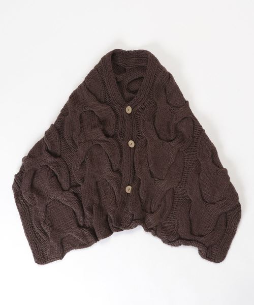 salle de bal（サルデバル）の「3way ビッグケーブルストール　84005　SGTIT（ストール/ショール・レディース・ブラック/ダークブラウン・FREE）」の6枚目の写真