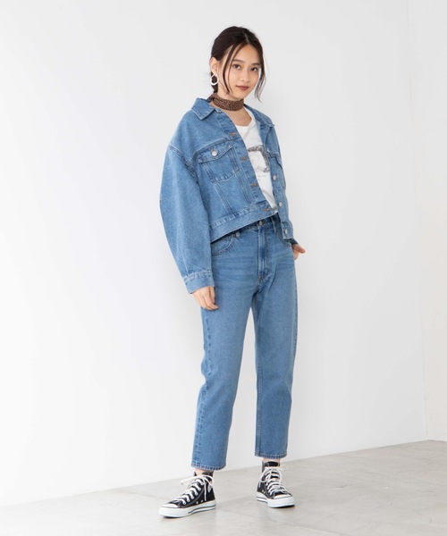 WEGO（ウィゴー）の「WEGO/【セットアップ対応商品】アンクルフィットデニムテーパードパンツ（デニムパンツ・レディース・インディゴブルー/ダークインディゴブルー・SMALL/LARGE/MEDIUM）」の12枚目の写真