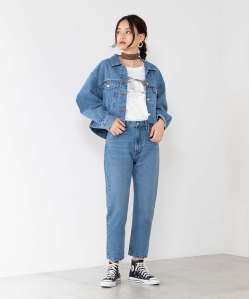 WEGO（ウィゴー）の「WEGO/【セットアップ対応商品】アンクルフィットデニムテーパードパンツ（デニムパンツ・レディース・インディゴブルー/ダークインディゴブルー・SMALL/LARGE/MEDIUM）」の5枚目の写真