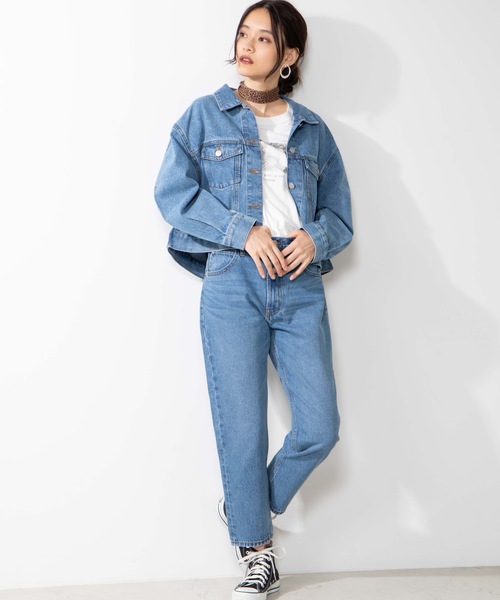 WEGO（ウィゴー）の「WEGO/【セットアップ対応商品】アンクルフィットデニムテーパードパンツ（デニムパンツ・レディース・インディゴブルー/ダークインディゴブルー・SMALL/LARGE/MEDIUM）」の3枚目の写真