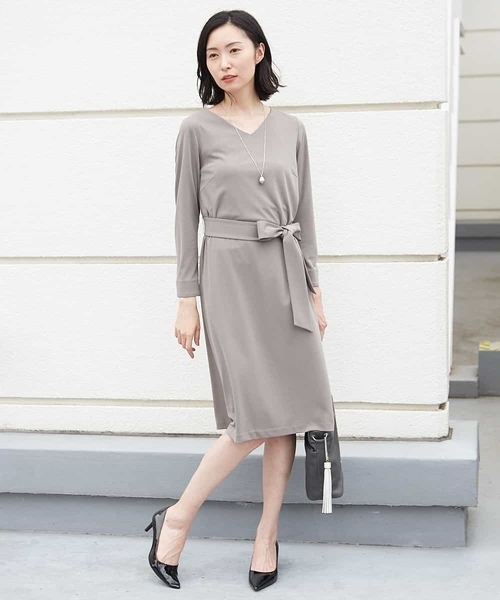 セール ワンピース Web限定カラー 2way 洗える ドライポンチフレアワンピース ワンピース Michel Michel Klein ミッシェル クラン のファッション