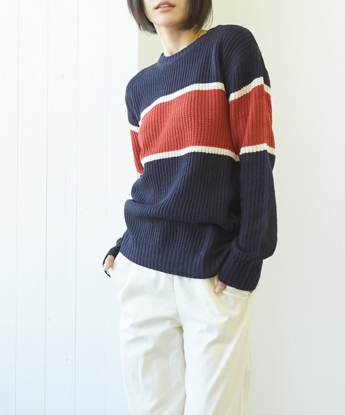 VIBGYOR（ヴィブジョー）の「VIBGYOR Select/畦編みニット(BL)（ニット/セーター・レディース・ブラック/ネイビー/ブラウン/カーキ/アイボリー/ホワイト系その他/ブラック系その他/杢グレー/グレー系その他/ベージュ系その他/ブルー系その他/パープル系その他/ワイン/ホワイト系その他2/ホワイト系その他3/ブラック系その他2・MEDIUM/LARGE/X-LARGE）」の14枚目の写真