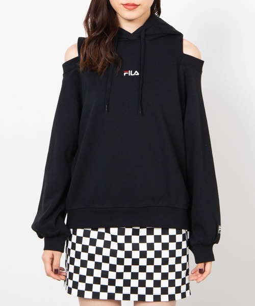 FILA（フィラ）の「∴WEGO/FILA別注オープンショルダープルパーカー（パーカー・レディース・ホワイト/ブラック/パープル/グリーン・FREE）」の16枚目の写真